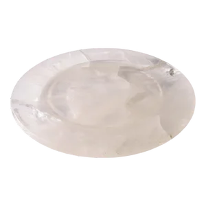Early 21st Century Rock Quartz Crystal Circular Centerpiece Tray