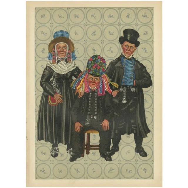 Vincent, Brooks, Day & Son, Staphorst Ceremonial Dress with Shell Hat and Silver Fobs, 1932, Paper For Sale - Image 11 of 11