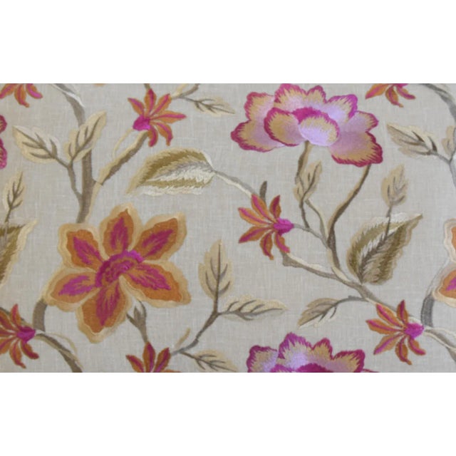 Designer Colorful Silk Floral Embroidered French Feather/Down Pillow For Sale - Image 4 of 8
