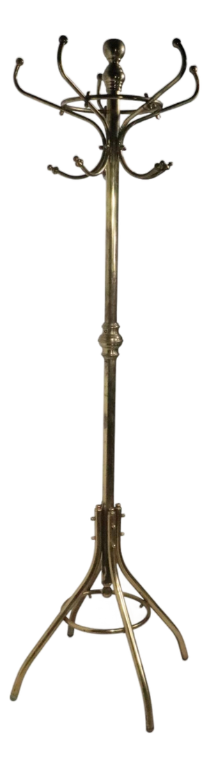 Vintage Brass Coat Tree Rack Stand