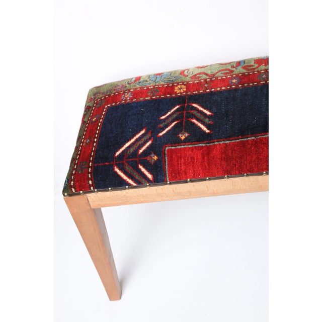 Decorative Bench Covered With Antique Rug For Sale In Tampa - Image 6 of 12