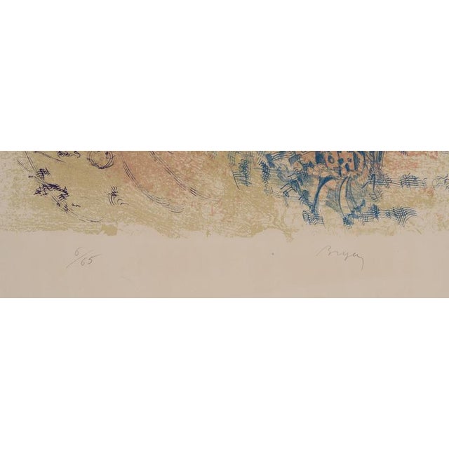 Camille Bryen, Blue Composition, Lithograph For Sale - Image 4 of 6