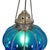 Indian Vintage Turquoise Glass Pumpkin Pendant Light Large For Sale - Image 3 of 5