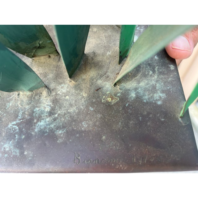 Vintage Folk Art Copper Grasshopper in Blades of Copper Grass For Sale - Image 16 of 16
