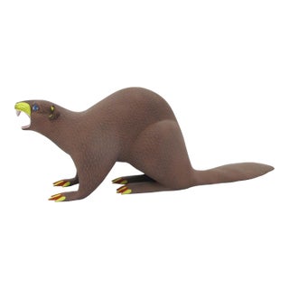 Alebrije Carved Copal Wood Beaver Oaxaca Mexico Folk Art Animal Figurine For Sale