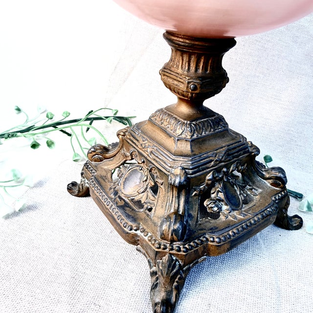 Hand-Painted Oil Lamp with Ribbons, 1970s For Sale - Image 13 of 14
