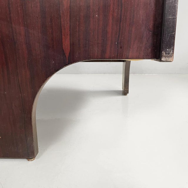 Set of Italian Modern Red Velvet and Wood Armchairs by Claudio Salocchi for Sormani, 1970s For Sale - Image 18 of 18