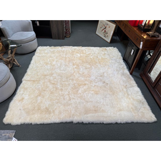 Textile 7ft 10in × 7ft 10in Safavieh Sheepskin Area Rug For Sale - Image 7 of 13