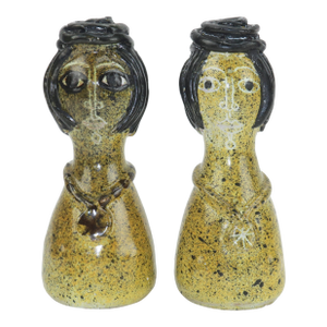 Ceramic Figural Salt & Pepper Shakers Attributed to Alfaraz Pottery, a Pair