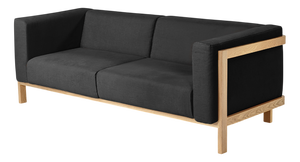 Three-Seater Sofa in Ash and Anthracite Fabric Seat by Julien Renault