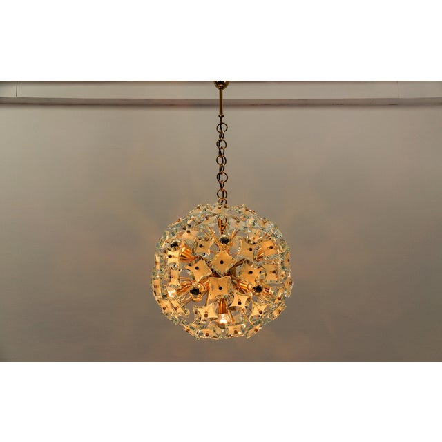 Gold and Glass Snowflake Lamp from Zero Quattro, Italy, 1960s For Sale - Image 9 of 15