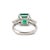 Vintage Platinum 4.35ctw Gia Green Emerald Diamond Three Stone Cocktail Ring, Size 4.25 For Sale In Houston - Image 6 of 9