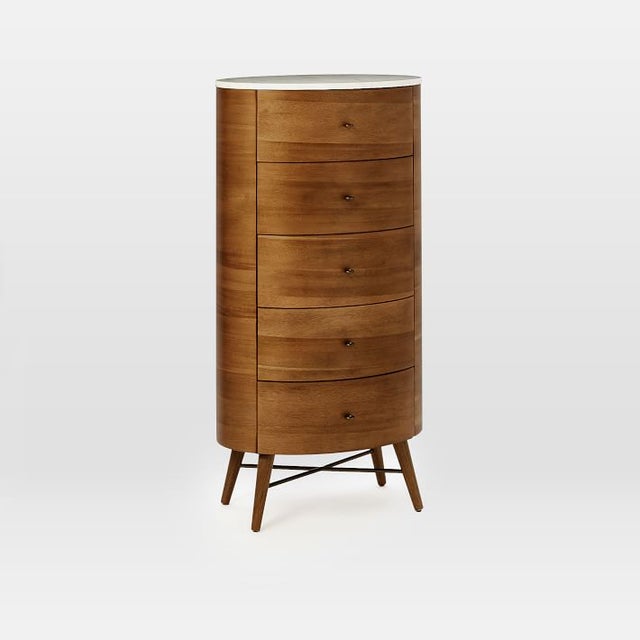 West Elm MidCentury "Penelope" Acorn/Marble 5Drawer Dresser Chairish