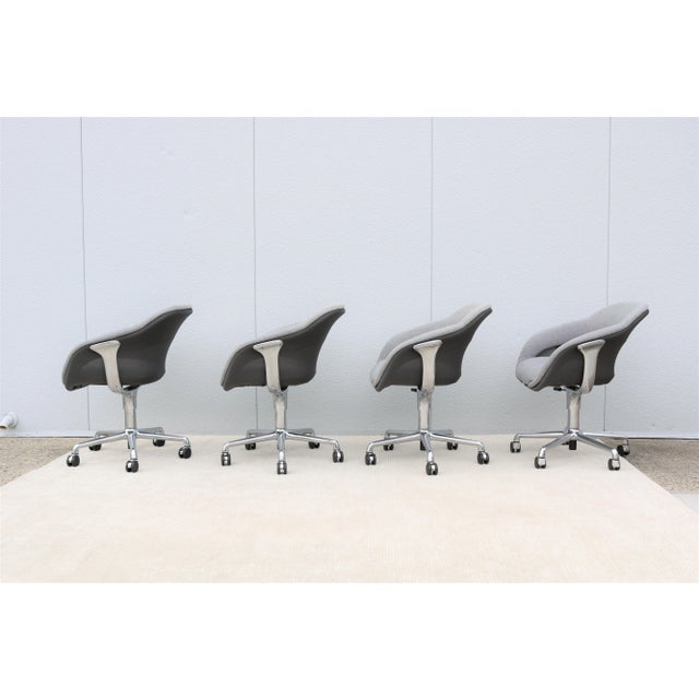 Gray Contemporary Scott Wilson for Coalesse Sw_1 Swivel Conference Chairs - Set of 4 For Sale - Image 8 of 13