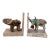 Patchwork Cloth Covered Elephant & Bovine Bookends, a Pair For Sale