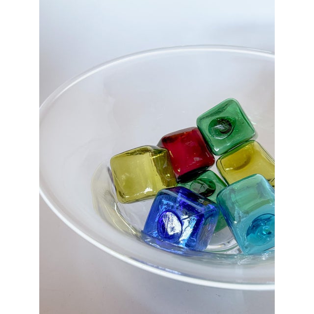 Glass 1950s Small Cube Shaped Japanese Glass Fishing Floats, Set of 7 For Sale - Image 7 of 8