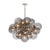 Glass Shine Globe Chandelier, Polished Nickel with Smoke Glass For Sale - Image 7 of 7