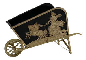 French Brass Neoclassical Style Wheelbarrow Shaped Centerpiece