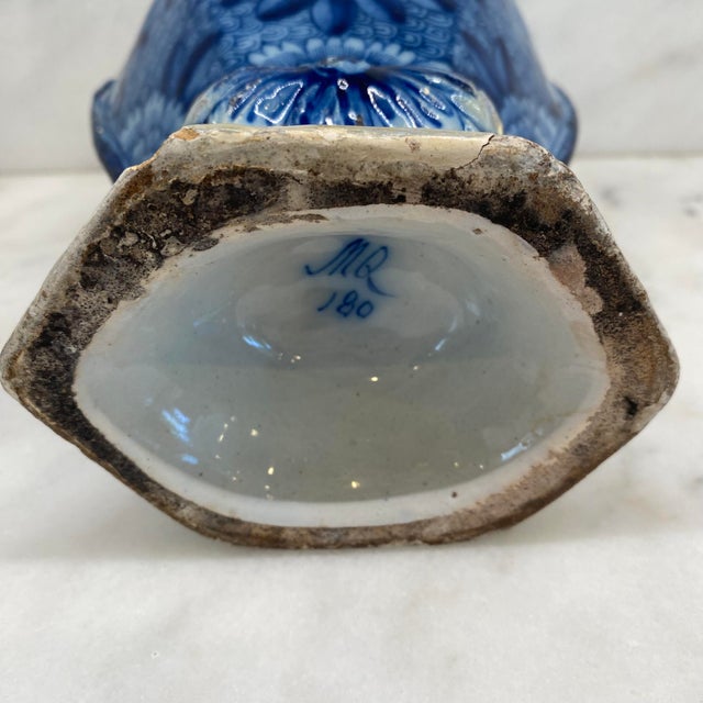 Early Antique Dutch Delft Blue and White Floral Vase, Netherlands For Sale - Image 18 of 18