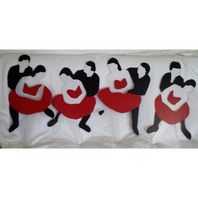 Great 1995 set of four individual enamel on perspex art pieces of a dancing couple. Each piece is a little different and...