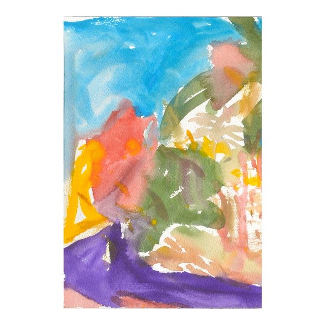 Vintage Abstract Landscape Watercolor by Les Anderson For Sale In Monterey, CA - Image 6 of 6