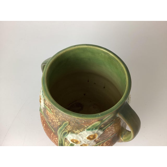 Roseville Jonquil Art Pottery Double Handled Daffodil Vase Circa 1930