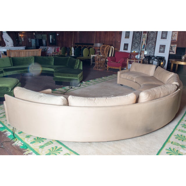 White Milo Baughman for Thayer Coggin Circular Sectional Sofa - 2 Piece For Sale - Image 8 of 12