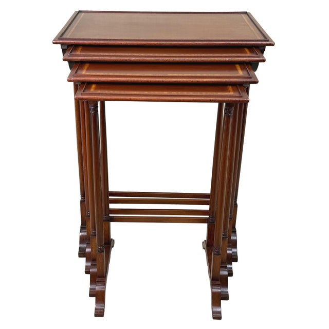 Antique Mahogany Quartetto Nesting Tables, 1880, Set of 4 For Sale - Image 14 of 15