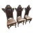 Set of Late 20th Century 3 Italian Baroque Revival Hand-Painted & Tooled Leather Side Chairs For Sale
