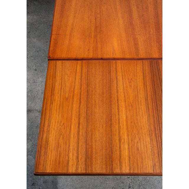 Mid Century Danish Modern Dining Table Denmark Teak Wood Extension Draw Leaf Nm For Sale - Image 12 of 12