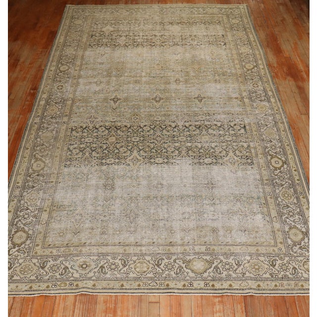 Early 20th Century Green Persian Gallery Malayer Rug - 7' x 13'5" For Sale - Image 4 of 8