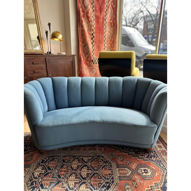 Textile Danish Banana Sofa For Sale - Image 7 of 8