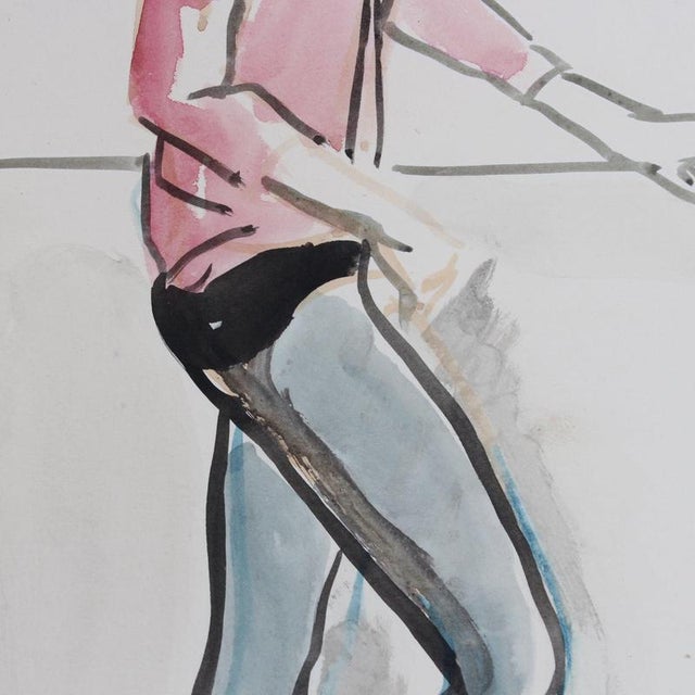 Yves Brayer, Muriel Belmondo at the Barre, 1962, Watercolor For Sale - Image 11 of 15
