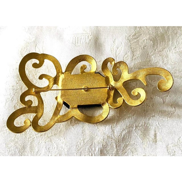 This rare vintage brooch is a stunning piece of post-modern jewelry, featuring a large 5-inch design from the renowned...