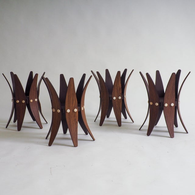 Wood Mid-Century Plant Stands, 1960s, Set of 4 For Sale - Image 7 of 18