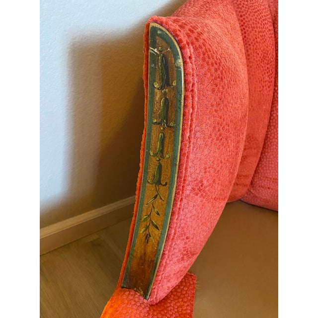 Circa 1920s French Art Deco Painted Channel-Back Chaise Lounge For Sale - Image 4 of 8