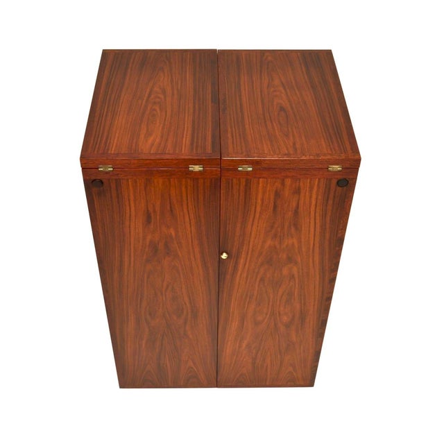 Metal Danish Captain's Bar attributed to Reno Wahl Iversen for Dyrlund, 1960s For Sale - Image 7 of 14