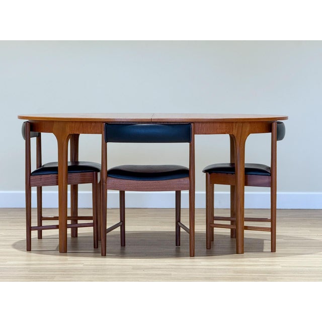 Vintage Extending Oval Dining Set by Tom Robertson for McIntosh, 1960s, Set of 5 For Sale - Image 9 of 14