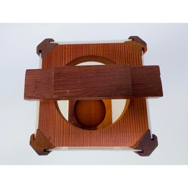 Vintage Japanese Wood Lantern With Translucent Panels For Sale - Image 6 of 14