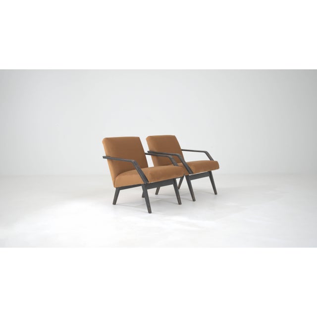 1960s Czechia Upholstered Armchairs - A Pair For Sale - Image 11 of 18