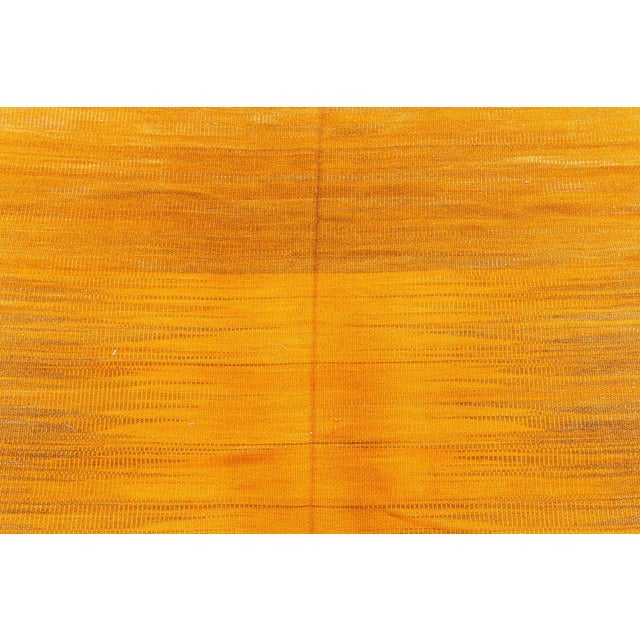 Modern Luminous Burnt Orange With Brown Gradient Flatweave Rug "Emberfall" For Sale - Image 3 of 7