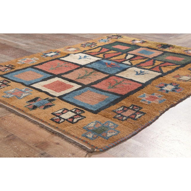 Textile Late 20th Century Vintage Persian Shiraz Tribal Rug, 03'07 X 04'11 For Sale - Image 7 of 10