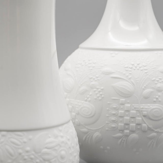 Relief Porcelain Vase Duo by Bjørn Wiinblad for Rosenthal, 1968, Set of 2 For Sale - Image 6 of 14