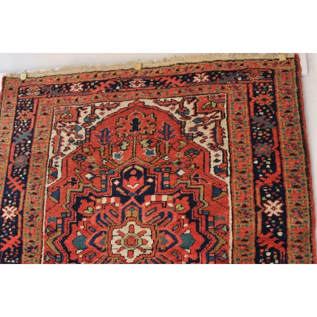Red Vintage Mona Rug , 3.6 x 4.3 For Sale - Image 8 of 9