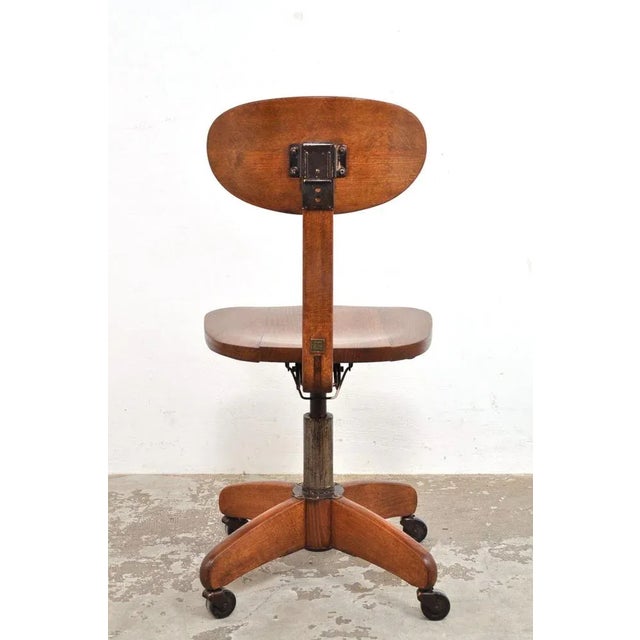 1920s Vintage Desk Chair on Wheels by Albert Stoll for Stoll Giroflex, 1930s For Sale - Image 5 of 13