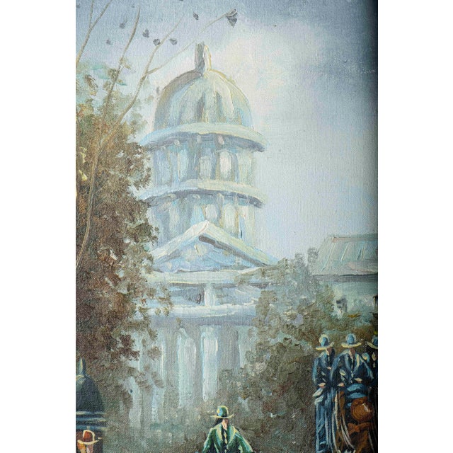 Wood Vintage European Street Scene Original Oil Painting Signed J. Turner For Sale - Image 7 of 18