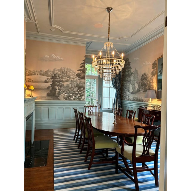Boho Chic Hand Painted Vintage European Garden Park Panoramic Mural Panels For Sale - Image 3 of 10