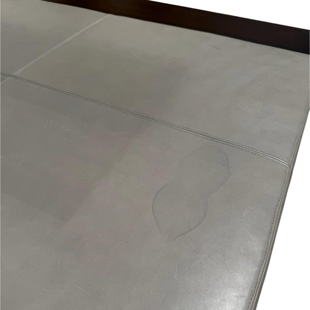 Holly Hunt Large Bahia Leather Coffee Table Ottoman For Sale In Chicago - Image 6 of 7