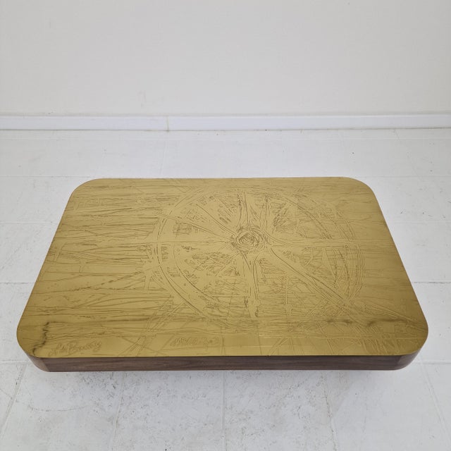 Etched Brass Coffee Table from Felix De Boussy, Belgium, 1976 For Sale - Image 6 of 17