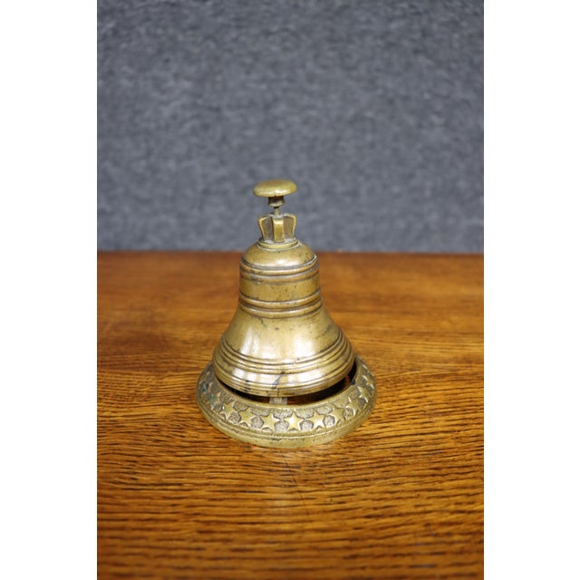 Early 20th Century Brass Table Bell With Star-Decorated Base For Sale - Image 5 of 7